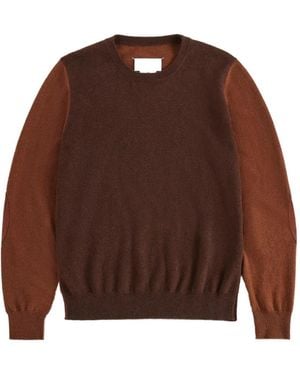 Maison Margiela Two-Tone Wool Crewneck - Brown