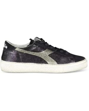 Diadora Glitter Lace-Up Trainers - White