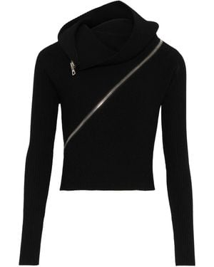 Jean Paul Gaultier Geribbelde Coltrui Met Rits - Zwart