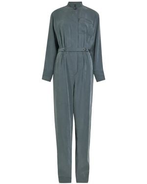 Emporio Armani Washed Twill Jumpsuit - Blue