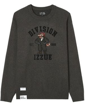 Izzue Graphic-Print Long-Sleeve Jumper - Black