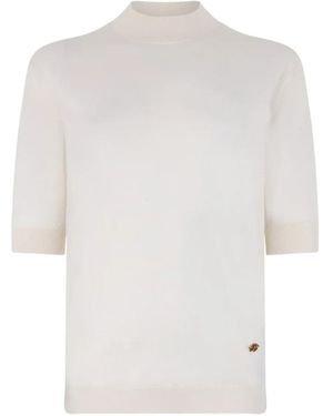 Roberto Cavalli Camiseta Con Placa Del Logo - Blanco