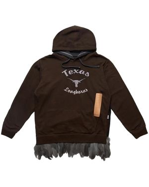 4SDESIGNS Texas Longhorns Hoodie Met Veren Afwerking - Bruin