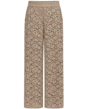 Clips Floral-Lace Trousers - Natural
