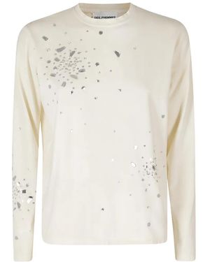 Des Phemmes Camisa Con Apliques Y Manga Larga - Blanco