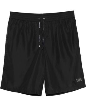 Dolce & Gabbana Logo-Detail Swim Shorts - Black