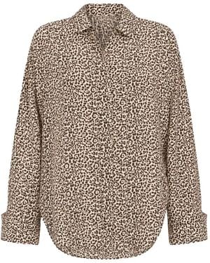 ODEEH Leopard-Print Long-Sleeve Shirt - Brown