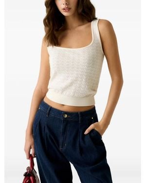 Guess Nina Pointelle-Knit Tank Top - Blue