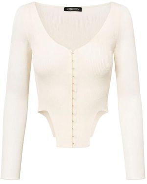 Elena Velez Linen Knit Top - White