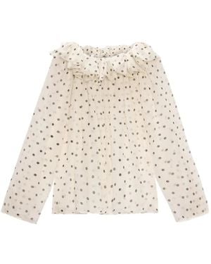 MSGM Ruffled-Detail Blouse - Natural