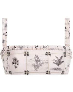 Agua Bendita Olmo Arena Ruffle-Trimmed Bikini Top - White