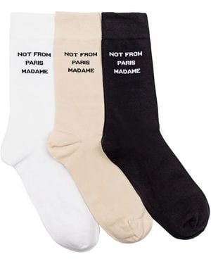 Drole de Monsieur Intarsia-Knit Socks (Pack Of Three) - Black