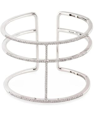 Apm Monaco Crystal-Embellished Multi-Band Cuff Bracelet - White