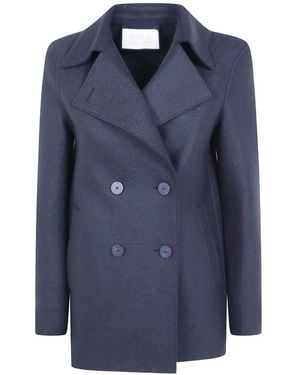 Harris Wharf London Double-Breasted Wool Coat - Blue