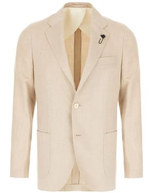 Lardini Notched Lapels Button Blazer - White