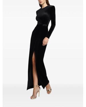 Cristallini Vera Gathered-Detail Midi Dress - Black