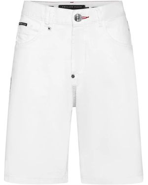 Philipp Plein パッチディテール デニムショーツ - ホワイト