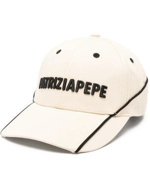 Patrizia Pepe Contrasting Embroidery Baseball Cap - Natural