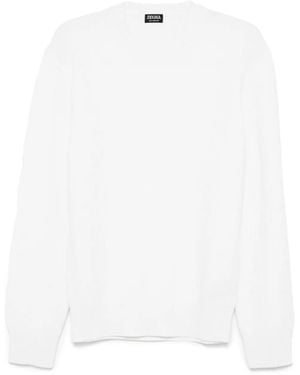ZEGNA Klassischer Kaschmirpullover - Weiß