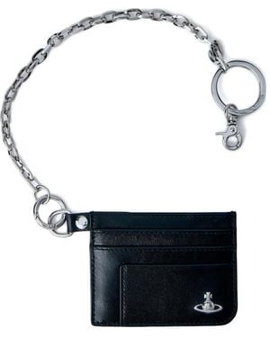 Vivienne Westwood Chain Logo Leather Card Holder - White