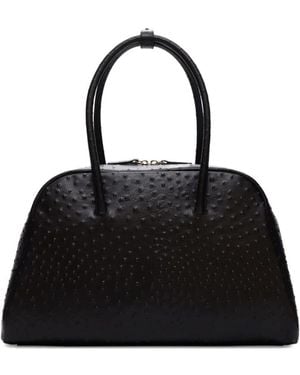 Loulou de Saison Darren Textured Leather Travel Bag - Black
