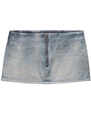 Alexander Wang Minirock Aus Glasiertem Denim - Blau