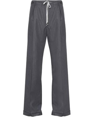 Maison Margiela Pinstripe Pleated Trousers - Grey