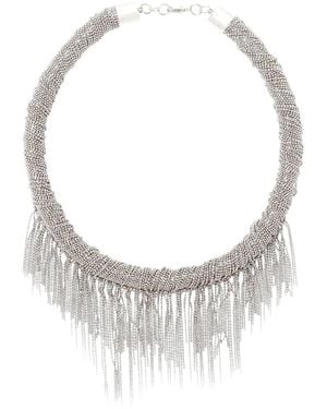 Fabiana Filippi Filo Beaded Fringe-Detail Necklace - White