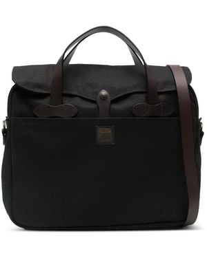 Filson Logo Patch Briefcase - ブラック