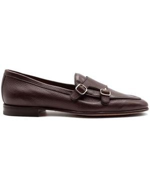 Berwick Shoes Round-Toe Double-Buckle Monk Shoes - Brown