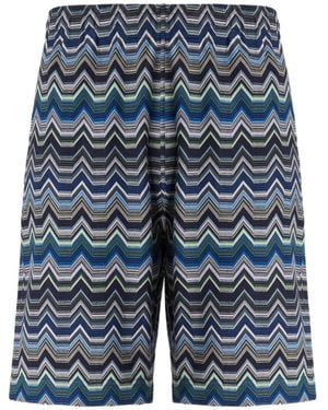 Missoni Chevron-Pattern Deck Shorts - Blue