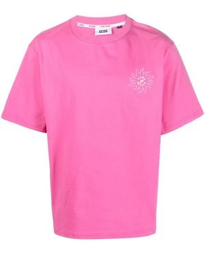 Gcds Surfing Wirdo Graphic-Print T-Shirt - Pink