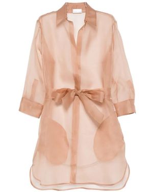 Mazzarelli Organza Sheer Shirt - Pink