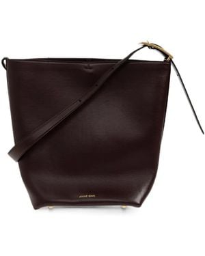 Anine Bing Elly Leather Bucket Bag - Black