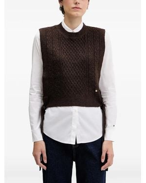 Pedro Del Hierro Madrid Knitted Tie-Side Vest - Black