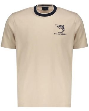 Paul & Shark T-Shirt With Print Breast - Natural