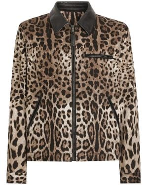 Dolce & Gabbana Leopard-Print Jacket - Black