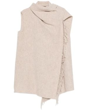 Fabiana Filippi Fringe-Trim Sleeveless Jacket - White