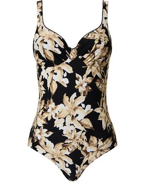 Twinset Floral-Print Swimsuit - Black