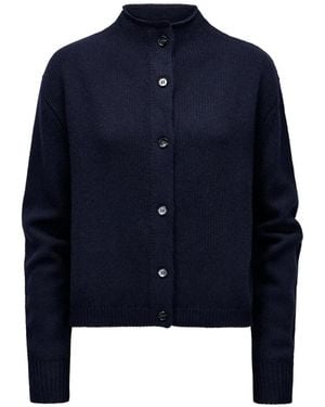 Lisa Yang Button-Fastening High-Neck Cardigan - Blue