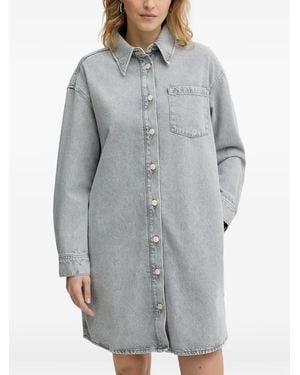 Marc O' Polo Button Mini Shirt Dress - Grey