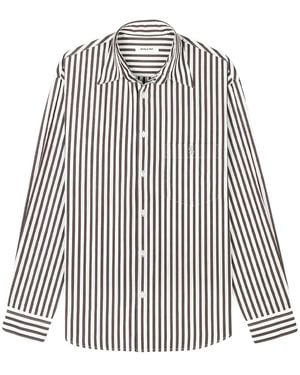 Sporty & Rich Oversized Striped Cotton Shirt - Brown