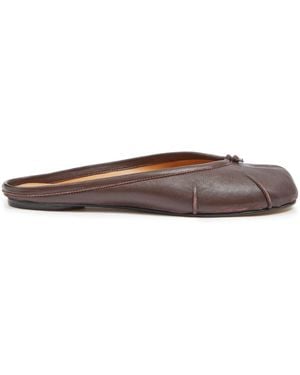 Maison Margiela Tabi Leather Mules - Brown