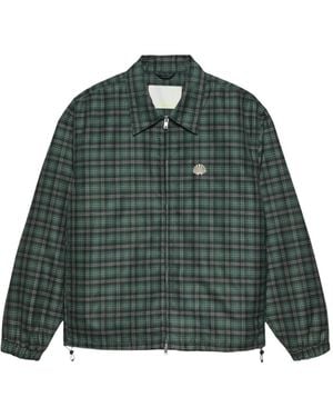 New Amsterdam Check-Pattern Lightweight Jacket - Green