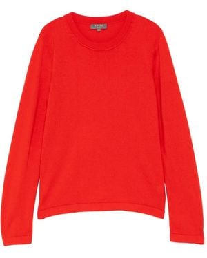 N.Peal Cashmere Hallie Round Neck Jumper - Red