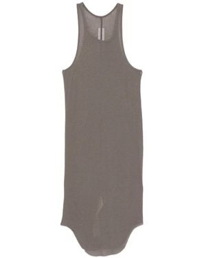 Rick Owens Ribbed Texture Sleeveless Top - Grey