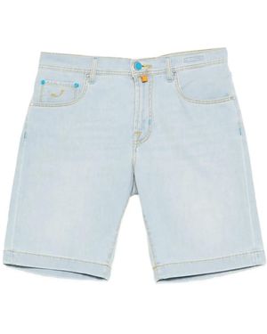 Jacob Cohen Nicolas Embroidered Denim Shorts - Blue