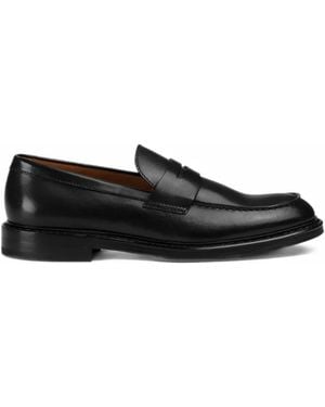 Doucal's Penny Leather Loafers - Black