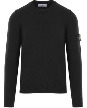 Stone Island リブニット セーター - ブラック