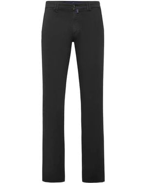 Billionaire Logo-Embroidered Denim Chino Trousers - Black